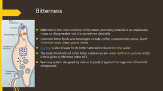 Define Bitterness Taste physiology beba | PPTX