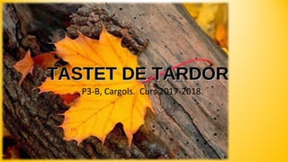 TASTET DE TARDORTASTET DE TARDOR
P3-B, Cargols. Curs 2017-2018.
 