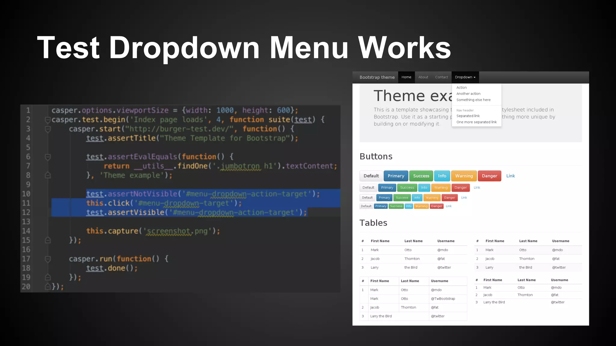 Test Dropdown Menu Works
 