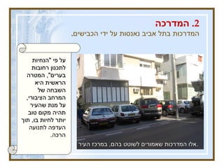 2.  המדרכה המדרכות בתל אביב נאנסות על ידי הכבישים .  אלו המדרכות שאמורים לשוטט בהם ,  במרכז העיר .   על פי  " הנחיות לתכנון רחובות בערים ",  המטרה הראשית היא השבחה של המרחב הציבורי ,  על מנת שהעיר תהיה מקום טוב יותר לחיות בו ,  תוך העדפה לתנועה הרכה .   