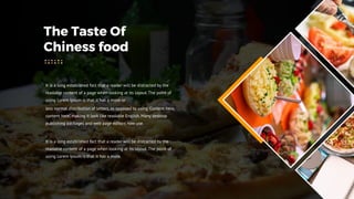 Tasty Powerpoint Template
It is a long established fact that a reader will be distracted by the
readable content of a page...