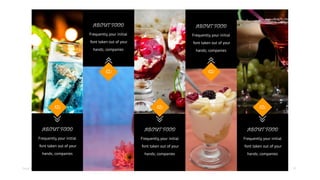 Tasty Powerpoint Template
ABOUT FOOD
Frequently, your initial
font taken out of your
hands; companies
ABOUT FOOD
Frequentl...