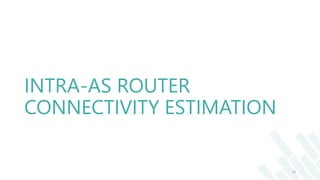 INTRA-AS ROUTER
CONNECTIVITY ESTIMATION
24
 