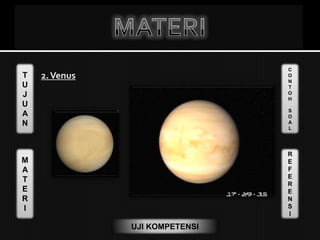 T
U
J
U
A
N
M
A
T
E
R
I
C
O
N
T
O
H
S
O
A
L
R
E
F
E
R
E
N
S
I
UJI KOMPETENSI
2.Venus
 