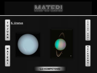 T
U
J
U
A
N
M
A
T
E
R
I
C
O
N
T
O
H
S
O
A
L
R
E
F
E
R
E
N
S
I
UJI KOMPETENSI
6. Uranus
 