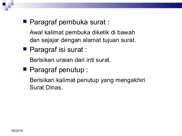 Contoh Surat Dinas Hanging Paragraf
