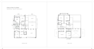 THIRD FLOOR
EXECUTIVE FLOORS
DUPLEXE UNITS - 4500 SQ.FT. (418.06 SQ.MTR.)
SECOND FLOOR
BALCONY 3’ - 9” WIDE
BEDROOM 4
12’ - 3” X 10’ - 6”
OUTDOOR POOL
7’ X 15’
SERVANT TOILET
8’ - 3” X 3’ - 6”
DRYBALCONY
3’-10”WIDE
PASSAGE
4’ - 3” WIDE
UP
OPEN TO
COURTYARD
BELOW
EXTERIOR
VOID
BATHROOM
7’ X 8’ - 9”
UTILITY ROOM
12’ - 3” X 6’ - 9”
FOYER
15’ - 6” X 7’ - 3”
LIVING ROOM
21’ - 6” X 20’ - 9”
DINING ROOM
8’ - 6” X 14’ - 6”
KITCHEN
12’ - 6” X 14’ - 3”
POWDER ROOM
8’ - 6” X 4’
ROOF GARDEN
16’ - 9” X 18’
OUTDOOR DECK
18’ X 11’ - 9”
SERVANT
ROOM 1
12’ - 6” X 11’ - 9”
OPEN TO
BELOW
OPEN TO
BELOW
OPEN TO
GARDEN BELOW
OPEN TO
GARDEN BELOW BALCONY 3’ - 6” WIDE
BEDROOM 3
12’ - 3” X 10’ - 6”
BATHROOM 3
6’ - 6” X 8’ - 9”
MASTER BEDROOM
16’ - 3” X 14’ - 6”
OPEN TO LIVING ROOM BELOW
BALCONY
3’ - 6” WIDE
SUN ROOM
11’ - 9” X 13’ - 6”
WALK-IN
WARDROBE
10’ - 6” X 7’ - 3”
MASTER BATH
11’- 6” X 7’
BATHROOM 2
7’- 6” X 8’- 3”
BEDROOM 2
12’ - 3” X 10’ - 9”
FOYER
4’ - 9” X 6’ - 9”
FOYER
4’ - 9” X 6’ - 9”
PASSAGE
4’- 6” WIDE
OPEN TO COURTYARD
BELOW
UP
48 49
 