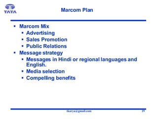 Marcom Plan  <ul><li>Marcom Mix </li></ul><ul><ul><li>Advertising  </li></ul></ul><ul><ul><li>Sales Promotion  </li></ul><...