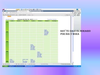 HAY TE SALE EL HORARIO
POR DIA Y HORA
 