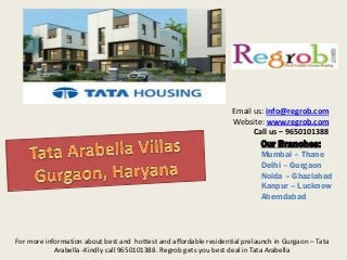 Email us: info@regrob.com
Website: www.regrob.com
Call us – 9650101388

Our Branches:
Mumbai – Thane
Delhi – Gurgaon
Noida – Ghaziabad
Kanpur – Lucknow
Ahemdabad

For more information about best and hottest and affordable residential prelaunch in Gurgaon – Tata
Arabella -Kindly call 9650101388. Regrob gets you best deal in Tata Arabella

 