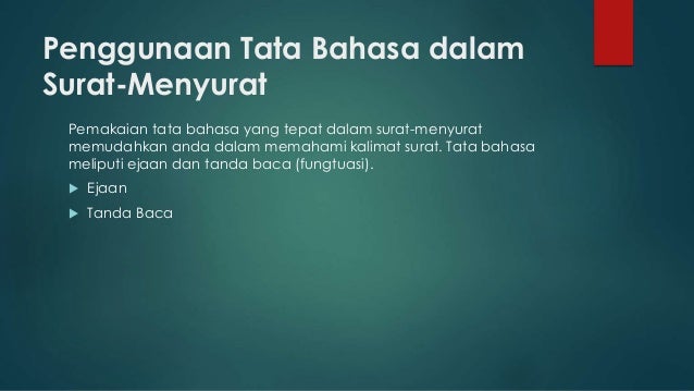 Tata bahasa dan tanda baca dalam surat