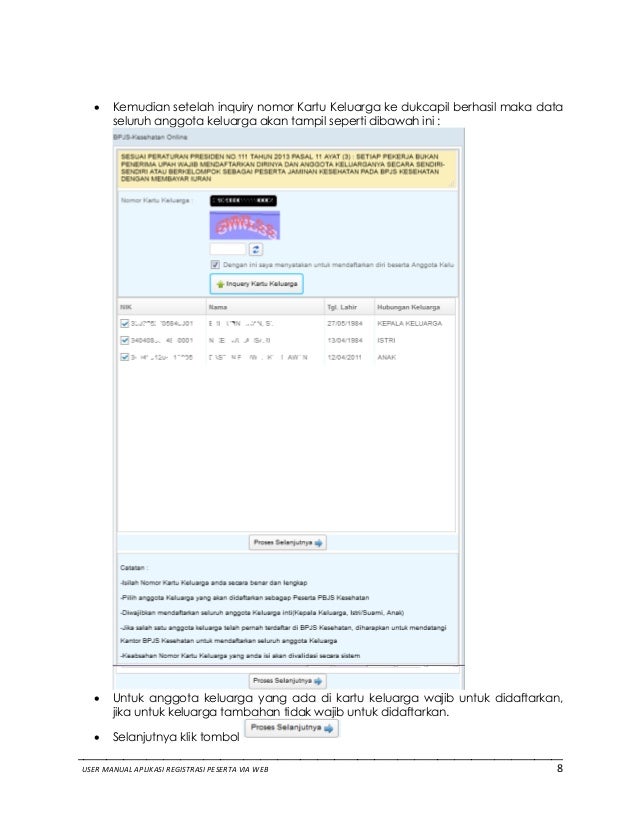 User Manual Tata Cara Pendaftaran Online BPJS Kesehatan