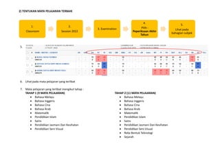 2) TENTUKAN MATA PELAJARAN TERBAIK
5.
6. Lihat pada mata pelajaran yang terlibat
7. Mata pelajaran yang terlibat mengikut ...