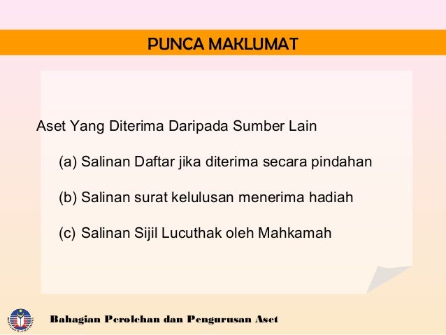 Tatacara pengurusan aset alih kerajaan Tatacara pengurusan aset alih kerajaan
