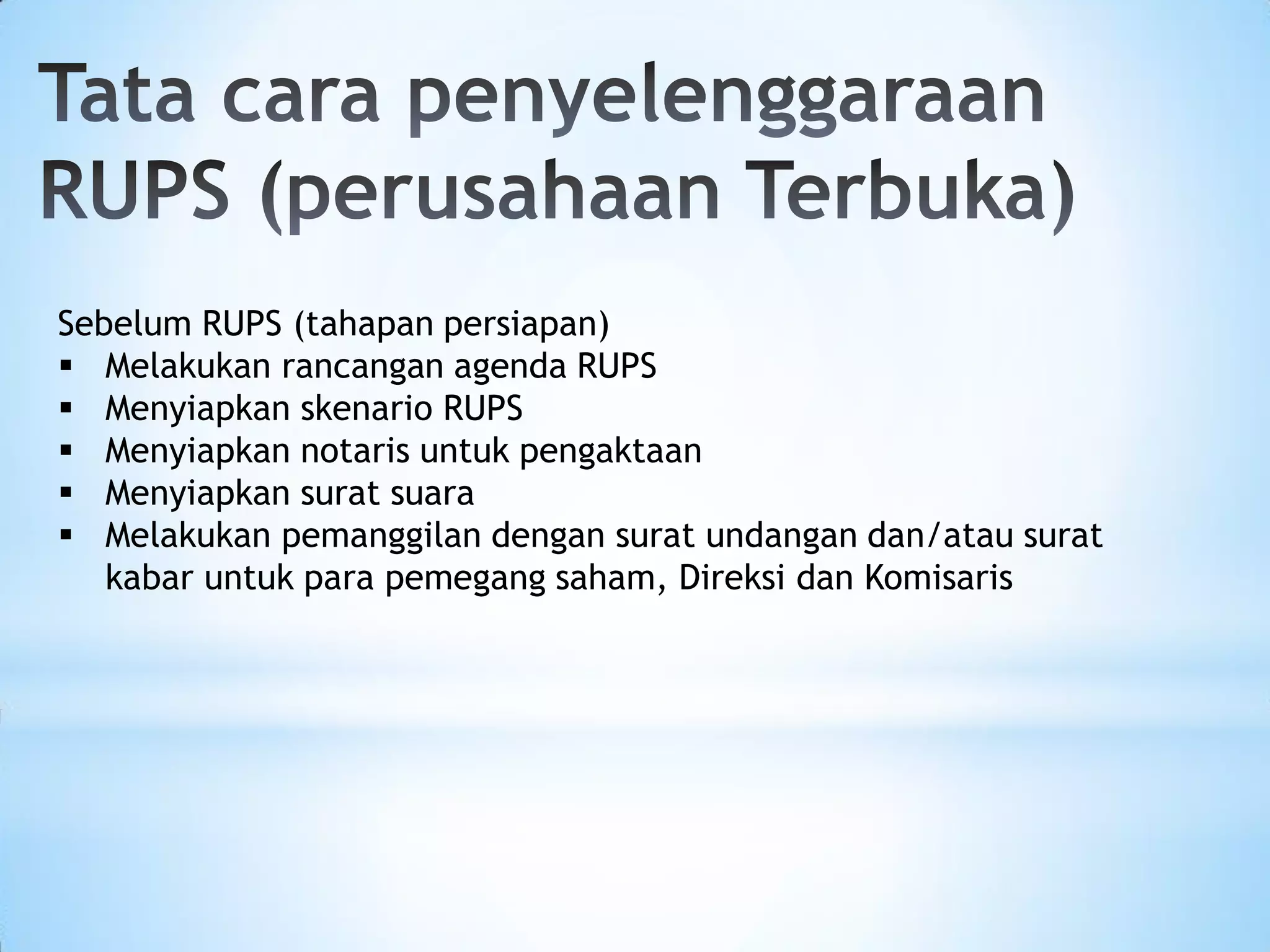 Contoh Lembaran Rups Tata cara penyelenggaraan rups perusahaan terbuka dan tertutup | PDF