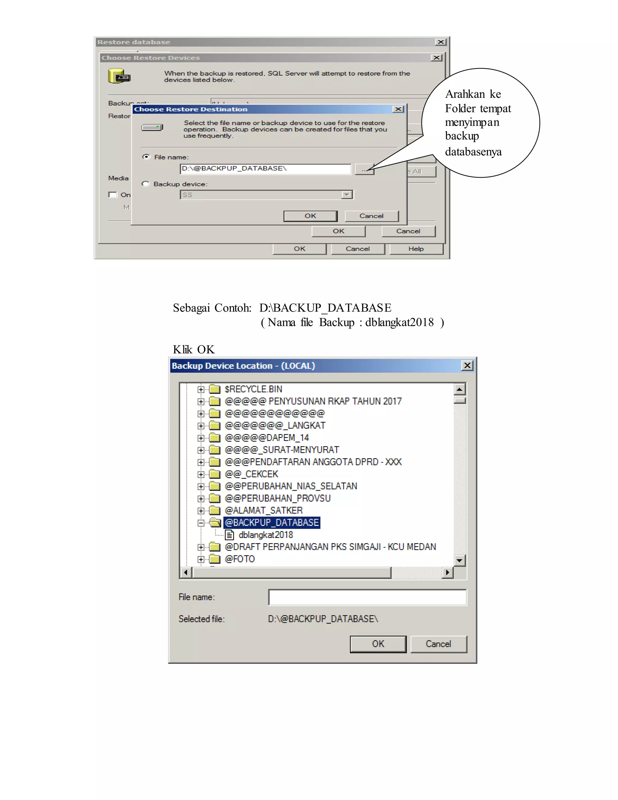 @Tata cara restore database microsoft sql server 2000 | PDF