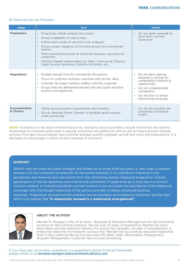 THE ANATOMY OF A CONTRACT RENEWAL