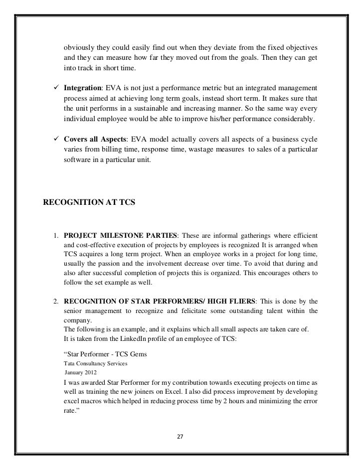 TCS Reward System Detailed Report