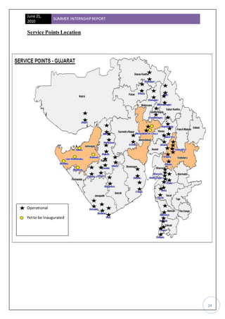 June 21,
2010
SUMMER INTERNSHIPREPORT
24
Service Points Location
Operational
Yetto be Inaugurated
 