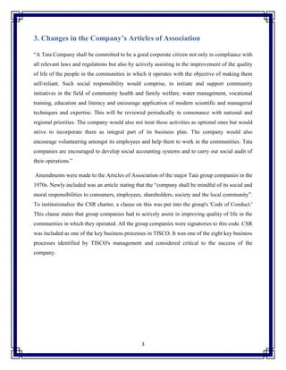 A Report On Corporate Social Responsibility : The Tata Group | PDF