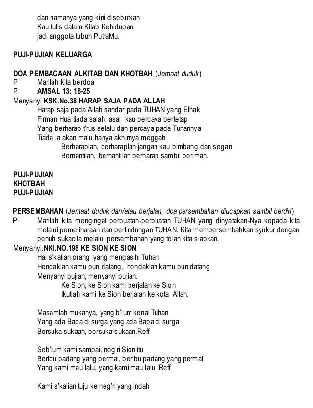 Tata Ibadah Baptisan Anak Anak