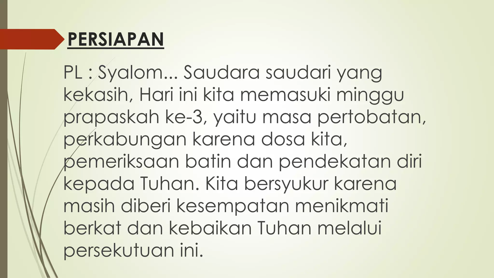 Tata Ibadah Minggu Prapaskah Ke Iii Pdf