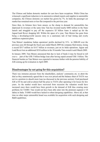 Understand the need for growth through acquisitions in foreign countries