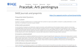 https://us.sagepub.com/en-us/nam/preprintsfaq
Pracetak: Arti pentingnya
 