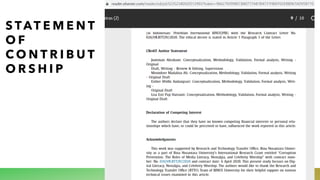 S TAT E M E N T
O F
C O N T R I B U T
O R S H I P
 