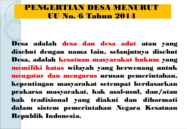 Tata Kelola Pemerintahan Desa Dalam Mendukung Pembangunan Berkelanjut