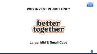 14
WHY INVEST IN JUST ONE?
Large, Mid & Small Caps
 