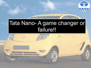 Tata Nano- A game changer or
failure!!
 