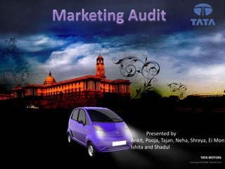Marketing Audit             Presented by Ankit, Pooja, Tajan, Neha, Shreya, Ei Mon Ishita and Shadul 