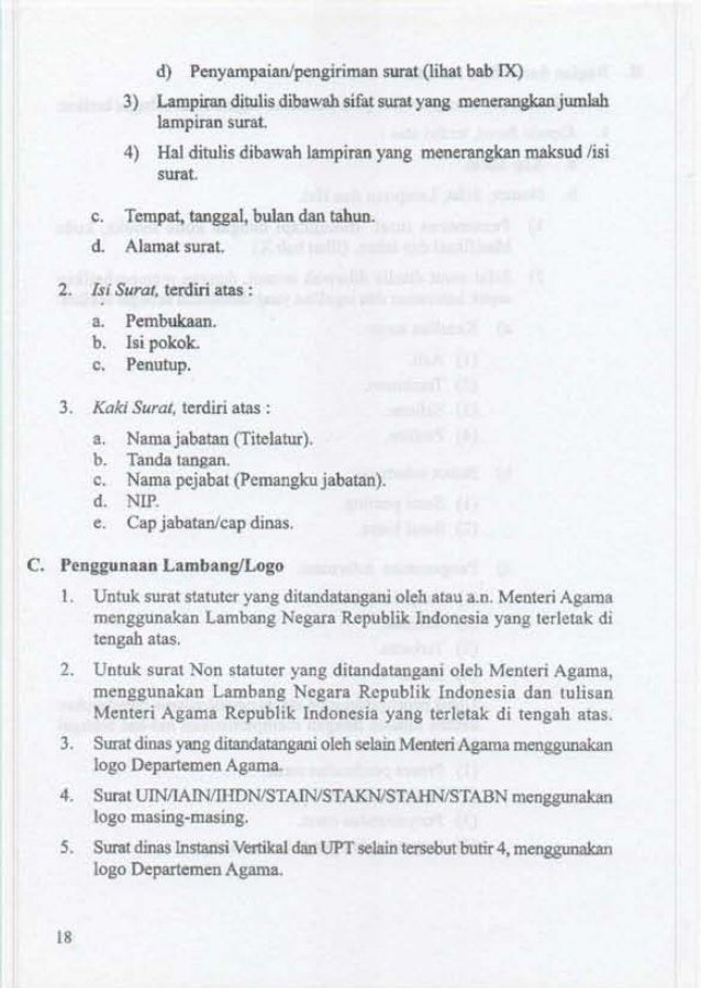 Tata persuratan dinas di lingkungan departemen agama 2011