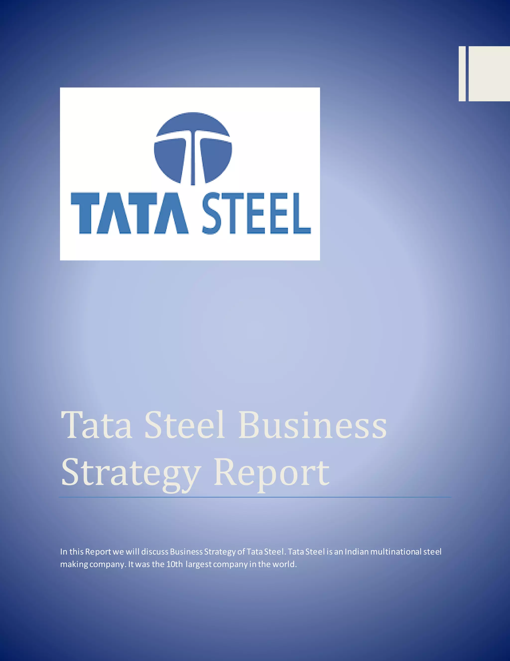 Tata steel Business Strategy Report | DOCX