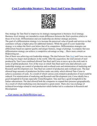 Tata Steel Corporate Social Responsibility | PDF