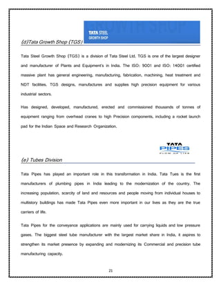 Tata steel summer internship projeect | DOCX