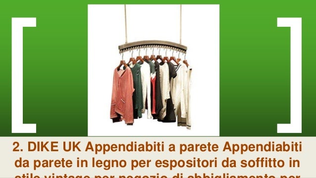DIKE UK Appendiabiti a parete Appendiabiti da parete in legno per espositori da soffitto in stile vintage per negozio di abbigliamento per uomo e abbigliamento femminile