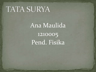 Ana Maulida
1210005
Pend. Fisika
 