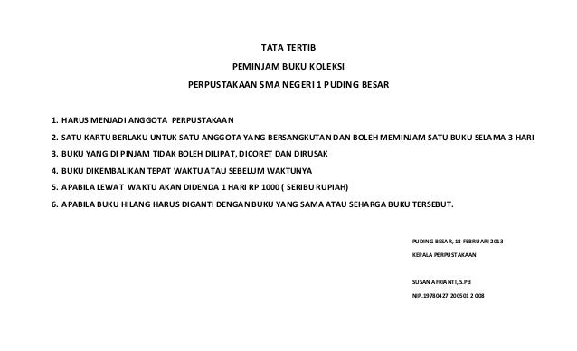Tata Tertib Perpustakaan Sekolah Dasar - Rismax