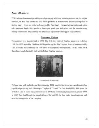 Tata Tinplate Company of India Ltd | PDF