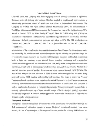 Tata Tinplate Company of India Ltd | PDF