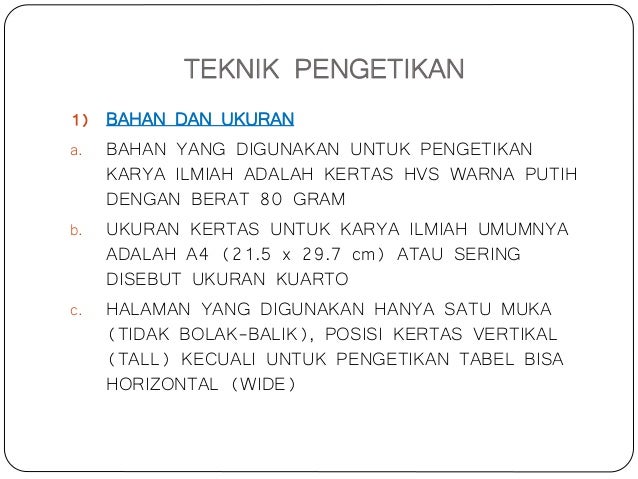 Tata Tulis Karya Tulis Ilmiah