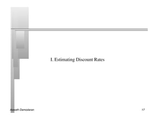I. Estimating Discount Rates	





Aswath Damodaran!                                     17!
 
