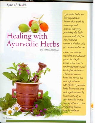 Healing with Ayurvedic Herbs