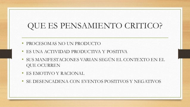 PENSAMIENTO CRITICO