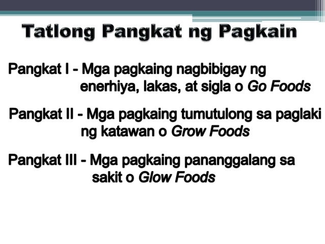 Tatlong pangkat ng pagkain