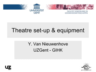 Theatre set-up & equipment
Y. Van Nieuwenhove
UZGent - GIHK
 