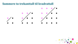 Summere to trekanttall til kvadrattall
 