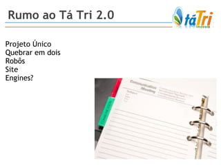 Rumo ao Tá Tri 2.0 Projeto Único Quebrar em dois Robôs Site Engines?  